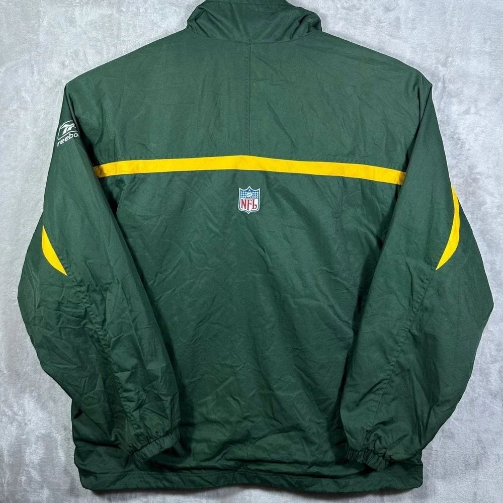 Vintage 90s Reebok Green Bay‎ Packers Windbreaker Jacket Men's XL On Field